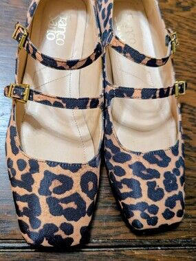 Franco Sarto Leopard Print TESORO 8.5 8-1/2 WORN ONCE
